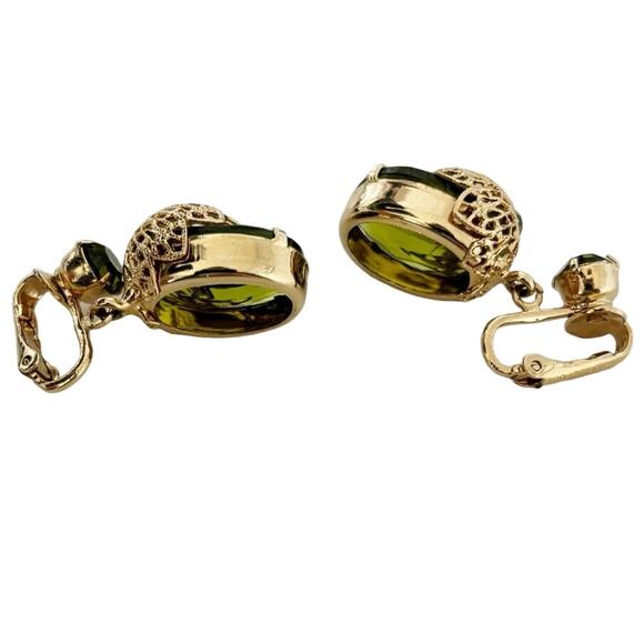 Vintage Sarah Coventry Touch of Elegance Brooch and Earring Set Green - Picture 3 of 16